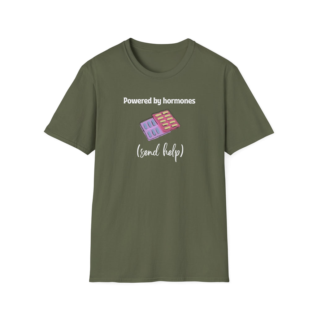 Powered by Hormones (Send Help) T-Shirt