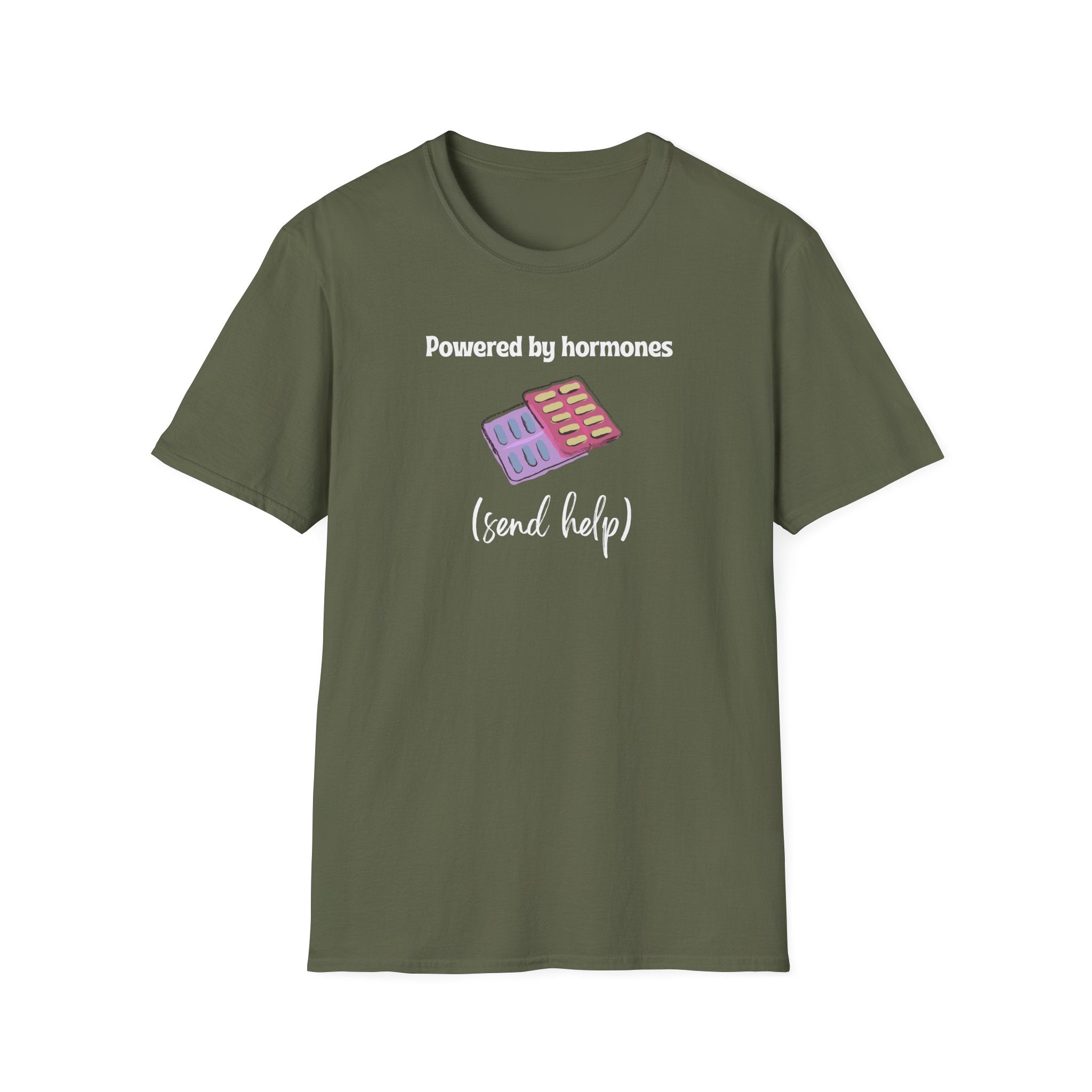 Powered by Hormones (Send Help) T-Shirt